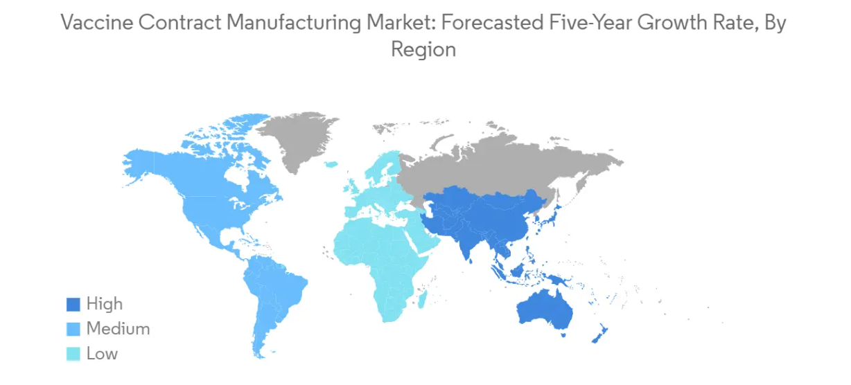 Market Analysis of Vaccine Contract Manufacturing Market: Forecasted Growth Rate by Region